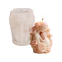DIY Mutter-und-Kind Duftkerzenform Blumen Schmetterlinge mit Baby Silikonform Heimdekoration Großhandel