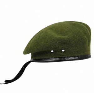 High Quality Outdoor 100% Wool Beret Hat for Men Green French Style Beret Hat - Product Image 2