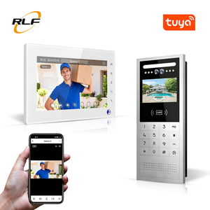 Système d'interphone vidéo 1V6 pour immeubles d'appartements - Moniteur intérieur avec fonction de déverrouillage + caméra de <span class=keywords><strong>sonnette</strong></span> numérique - Product Image 1