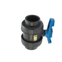 Vanne à boisseau sphérique double union en PVC/CPVC de haute qualité pour le traitement de l'eau, fabriquée en Chine (norme ANSI)