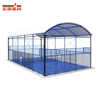 Terrain de tennis panoramique sur mesure 10*20 m, équipement sportif ODM, terrain de padel mobile avec toit électrique