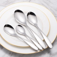 Ensemble de couverts Jieyang en acier inoxydable, cuillère élégante à manche incurvé, série de luxe, ensemble de couverts 4 pièces