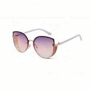 Lunettes de soleil œil-de-chat pour femmes, nouvelle collection, monture sans bords en alliage, verres dégradés, protection UV400, personnalisables avec logo, haute qualité - Product Image 5
