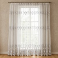 Tissu de rideau transparent brodé en gros, rideaux en tulle à relief 3D, approvisionnement en vrac, prix direct usine, faible MOQ accepté