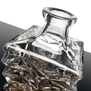 Индивидуальный корпоративный Подарочный набор с гравировкой, квадратный прозрачный 7 шт. графин для виски и стеклянный подарочный набор