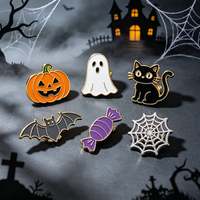 Vente en gros de pin's de revers en métal pour Halloween, badges émaillés personnalisés (citrouille, fantôme, chauve-souris) pour cadeaux de fête, cadeaux de détail et événements