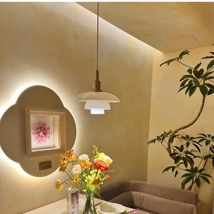 Lampe suspendue vintage en verre Rh, blanche, moderne, pour chambre à coucher, salle à manger - Product Image 3