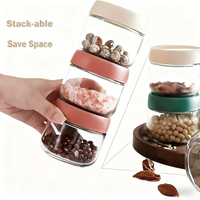 Pot en verre de cuisine à large ouverture de 10 oz avec couvercle à vis, hermétique, sans BPA, passe au lave-vaisselle, préservation durable de la fraîcheur, préparation des repas