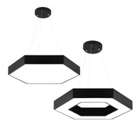 Jpungsun personnalisé moderne suspendu LED hexagone suspension bureau salle de sport plafonnier en fer matériel pour magasins