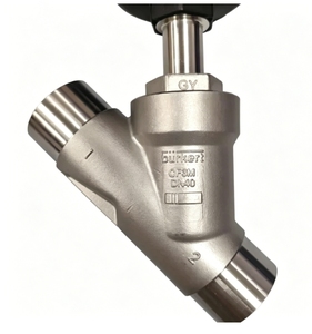 Vanne d'angle pneumatique Burkert 00001395 DN32 à brides en acier inoxydable 316 avec joint PTFE pour eau, vapeur et produits chimiques - Product Image 4