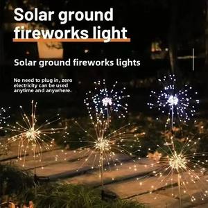 شريط إضاءة يعمل بالطاقة بتصميم الألعاب النارية بعدد 200 مصباح LED، بمعيار مقاومة الماء IP65، أضواء زينة خارجية بتقنية LED مع مؤشر تجسيد لوني عالٍ 90، مناسب لحفلات الكريسماس وحفلات الزفاف - Product Image 2