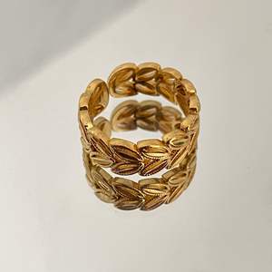 Bague ouverte en forme d'épi de blé, ton or, pour femmes, bijoux pour l'index, cadeau - Product Image 1