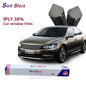1PLY Sun Block Car Tint Film1 * 30M Ventana DE SEGURIDAD negra Película de ventana Privacidad 5% 15% 35% 70% Control solar Película tintada impermeable