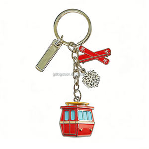 Llavero de Metal Esmaltado de Esquí y Snowboard Cortina, Recuerdo de Deportes de Nieve de Montaña, Llavero de la Estación de Esquí de los Alpes Italianos - Product Image 3