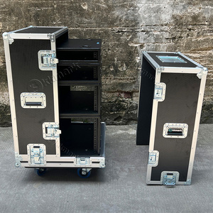 Mới có thể tháo rời 19 "2U 4U 6U 8U 10U khuếch đại bánh răng bằng gỗ hộp Stackable và khóa Rack mount Giao thông vận tải trường hợp chuyến bay - Product Image 4