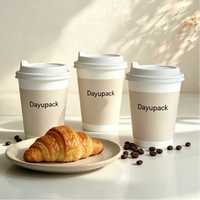 Gobelets à café jetables écologiques biodégradables DAYU PACK avec couvercles, personnalisables