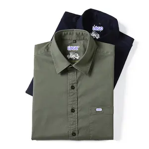 OEM Men's Summer Casual Quick Dry Short Sleeve Shirts Solid Color Cotton T-Shirts with Custom Logo ODM Supply