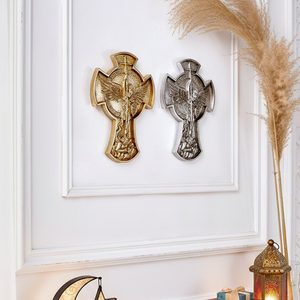 Cruz <span class=keywords><strong>de</strong></span> Pared <span class=keywords><strong>de</strong></span> Resina <span class=keywords><strong>de</strong></span> San Miguel Arcángel, Adorno Colgante, Escultura en Relieve, Decoración Religiosa <span class=keywords><strong>de</strong></span> Pared, Placa Cruzada para Iglesia y Hogar - Product Image 5