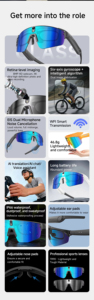 L805 4GB AI Smart Glasses <b>with</b> 8MP POV Camera Chatgpt Eyewear ENC Video Recording Outdoor Cycling Sunglasses Touch App Control - Product Image 3