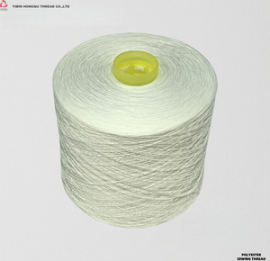 Độ bền cao 100% polyester Vòng spun poly 50/2 nguyên sợi trắng cho đan dệt thêu may chủ đề - Product Image 1