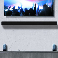 Barre de son puissante murale pour home cinéma avec télécommande sans fil, fente pour carte et caisson de basses