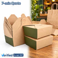 Boîte à lunch pliable en carton kraft imprimé personnalisé SOTON, réutilisable pour les hamburgers