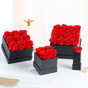 AYOYO OEM Rose Square Box Eternal Flower Valentine's Day Holding Bucket Rose Flower Box <strong>Gift</strong> Mother's Day - Product Image 1