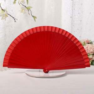 Éventail pliant personnalisé en bois noir de grande taille, imprimé sur mesure, style ange/sport, avec décoration peinte à la main en bambou - Product Image 3