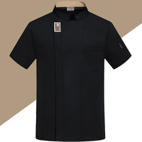 Uniforme de chef d'hôtel à manches courtes pour hommes, respirant, restauration, cuisine, pâtisserie, uniforme de travail, logo personnalisé à manches longues