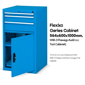Fami Flexa Series <b>Drawer</b> Cabinet 564x600x1000mm With 3 <b>Drawers</b> And Door Storage <b>Tool</b> Cabinet - Product Image 3