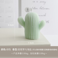 Cadeau de parfum de style créatif de cactus de bougie d'aromathérapie faite à la main