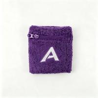 Dompet Gelang Kain Terry OEM Elastis dengan Resleting, Penyerap Keringat, Logo Bordir Kustom, Penyerap Keringat Olahraga/Gym dengan Kantong Resleting