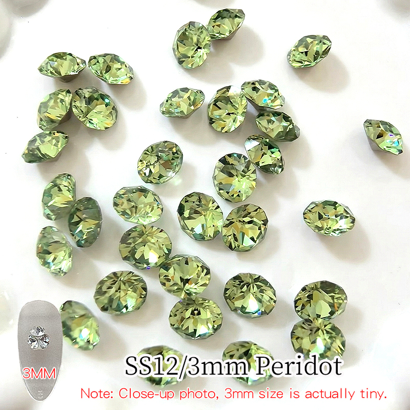 SS12/3mm Peridot 6pcs