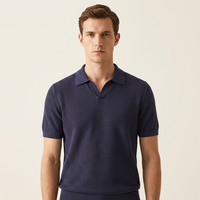 Pull en cachemire et laine pour homme, pull polo à manches courtes en tricot, pulls en laine tricotés pour homme, pull pour homme