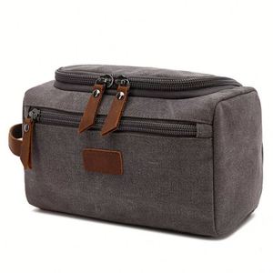 Travel <b>Toiletry</b> <b>Bag</b> <b>for</b> <b>Men</b> - Large Hanging Organizer, Business & Aviation Style, Canvas Cosmetic Pouch - Product Image 3