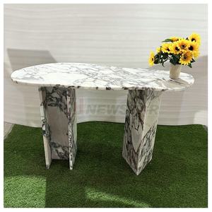 Mesa de consola moderna con diseño personalizado, mueble de mármol, base <span class=keywords><strong>trigle</strong></span>, forma irregular, con mármol y oro - Product Image 2