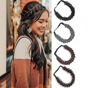 Serre-tête tressé avec perruque intégrée pour mariage, accessoire capillaire en fibre haute température, postiche élégant pour femme 23023341B1B1001A102 - Product Image 3