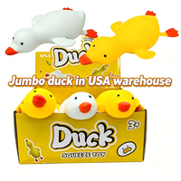 Entrepôt USA – Canard géant réaliste jaune et blanc de 36*16,5 cm, jouet sensoriel anti-stress à presser, canards mignons et moelleux