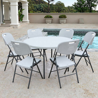 Table pliante en plastique durable et légère pour la salle à manger Hôtel École Entrée Villa Utilisation extérieure Design contemporain pour l'hôpital