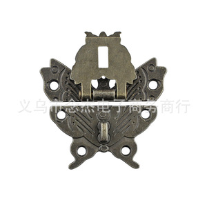 Cierre de mariposa antiguo de aleación de zinc de 50x42mm para caja de madera, embalaje de regalo, hebilla de un solo ojo - Product Image 1