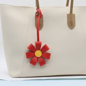 New <b>Charms</b> Pu Leather Three-Dimensional Multi-Petal Flower <b>Bag</b> Pendant Keychain for Women - Product Image 1