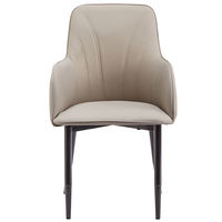 Chaise de salle à manger ergonomique contemporaine en cuir PU rembourrée, structure solide, pieds en fer robustes, mousse haute densité pour la maison et le bureau
