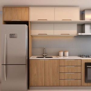 Diseño moderno melamina apartamento completo muebles de cocina armario unidad PVC modular gabinetes de cocina fregadero fabricante - Product Image 1