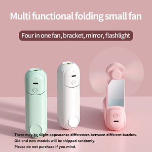 Mini banco de energía USB 2025 batería de litio recargable soporte portátil para teléfono móvil con espejo ventilador de mano plegable - Product Image 3