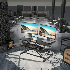 Escritorio Metálico Moderno de Altura Ajustable de 32 Pulgadas de Ancho, Convertidor de Escritorio para Trabajar de Pie o Sentado, Soporte para Dos Monitores y Portátiles - Product Image 3