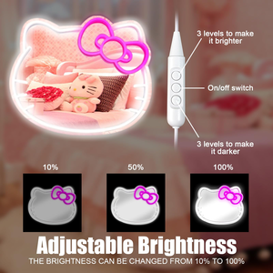 Miroir néon anime, miroir lumineux néon en acrylique pour la décoration de chambre, miroir créatif LED néon pour la maison - Product Image 3