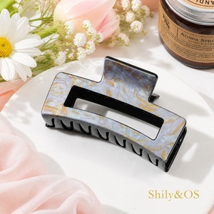 กิ๊บหนีบผมพิมพ์ลาย Shily&OS ขนาด 8.5 ซม. รูปทรงสี่เหลี่ยม ลายผลไม้ ดอกไม้ ฟักทอง เสือดาว วัว ลายตาราง อุปกรณ์ตกแต่งผม - Product Image 5