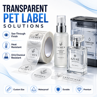 Etiquetas de Vinilo Transparente Personalizadas de Primera Calidad, Resistentes al Calor, Impermeables, en Rollo, para Cosméticos, Perfumes y Lápices Labiales