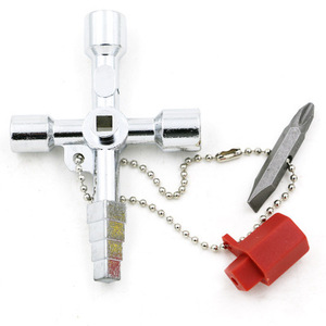Multi Functional Square <b>Head</b> Key Wrench 156mm Chrome Plated Steel Industrial Grade For Elevator Train Door Water Meter Valve - Product Image 5
