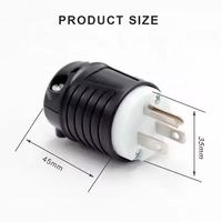 NEMA L5-15P 125V 15A Twist Lock Plug PVC/ABS 3-Pin Male Connector for Generators & Industrial Equipment
